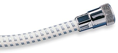 TATAY Flexible de douche, 2M, PVC Flexo, filetage universel G 1/2 », blanc chromé