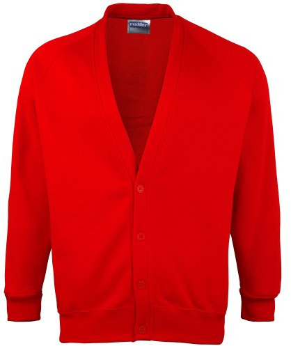 Maddins Childrens Unisex Coloursure Cardigan/Schoolwear (30) (Red)