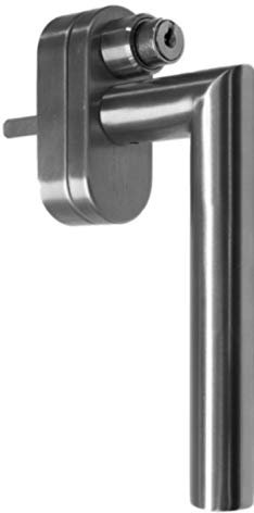 Edelstahl Fenstergriff- Rastolive Gehrungsform abschließbar Stiftlänge L:32mm