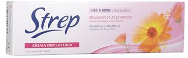 Strep - Crema Depilatoria Viso & Bikini, Azione Extra Delicata, Protettiva E Idratante - 75 ml - [Confezione da 6]