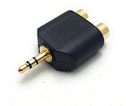 MainCore 3.5mm Stereo Jack to Twin RCA Phonos Jack/Plug to Twin Phono Sockets Splitter Adapter.