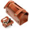 Ledertasche für Rasierer, Herren Kulturtasche Rasierset, Männer tragbare Kosmetiktasche braun PU-Leder Rasierpinsel Rasierer Toiletry Case (Braun)