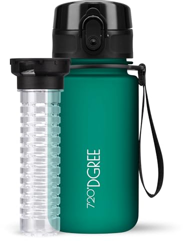720°DGREE Botella de agua uberBottle – 350ml, 350 ml | Novedosa botella deportiva | Sin BPA | Ideal para niños, fitness, bicicleta, deportes, fútbol, guardería, escuela, pequeños, antigoteo