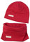 LACOFIA Baby Jungen Mädchen Beanie Mütze und Loop Schal Set Kinder Weiche 100% Baumwolle Strickmützen Kleinkind Hut und Kragen Schals Rot 7-24 Monate