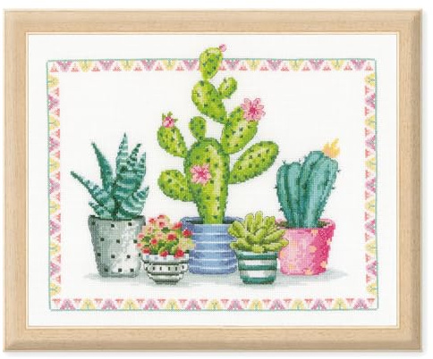Vervaco PN-0174387 Plant Counted Embroidery Kit, Cotton, Multi-Colour, Approx. 36 x 30 cm / 14.4 x 12