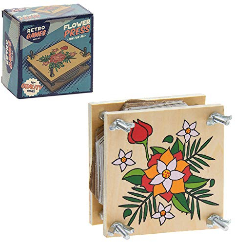 Retro Games Family Fun Wooden Flower Press