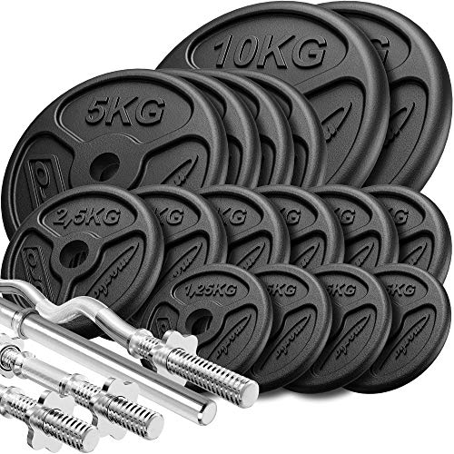 Marbo Sport verstärkte Hantelstange- und Hantelscheiben Set 83 kg