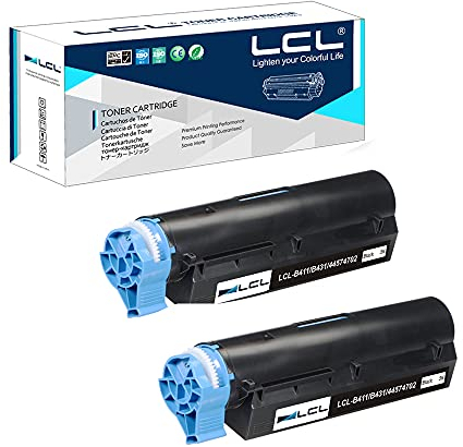 LCL Kompatibel Tonerkartusche B411 B431 44574702 3000 Seiten (2Stücke Schwarz) Ersatz für Oki B411 B411D B411DN B431D B431DN Plus MB491 Plus MB461 MB471 MB471W