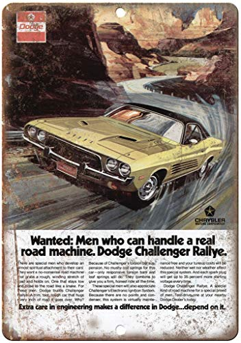 Dodge Challenger Rallye Auto Car Blechschild Retro Blech Metall Schilder Poster Deko Vintage Kunst Türschilder Schild Warnung Hof Garten Cafe Toilette Club Geschenk