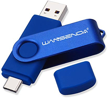 WANSENDA USB C Stick 512GB, USB-Stick Typ C Speicherstick OTG USB 3.0 Dual Flash Drive 2-in-1 Memory Stick für Tablet, PC, MacBook, Typ C Android Handy (512G, Marineblau)