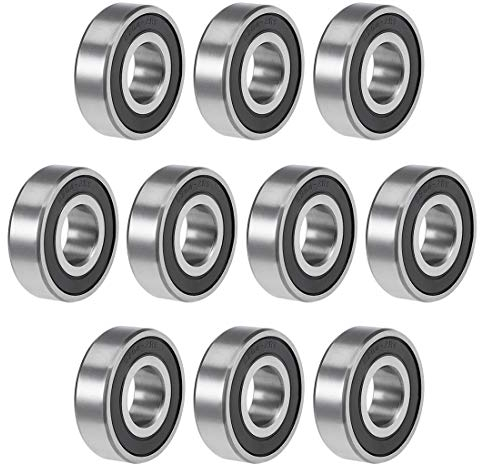 sourcing map 10Stück 6204-2RS Rillenkugellager 20mm x 47mm x 14mm Doppelt versiegelt Chromstahl Z2