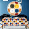 Melody Wachstuch Tischdecke 260 x 140 cm eckig Kreise bunt-blau #6165-02