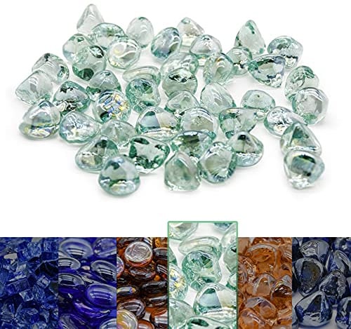 GasSaf Verre à feu diamant de 9,1 kg de 2,5 cm pour foyer au gaz ou au propane et aménagement paysager (lustre glacé cristal)