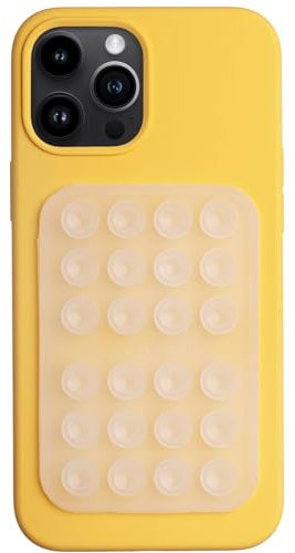 OCTOBUDDY || Silicone Suction Phone Case Adhesive Mount || (iPhone and Android Cellphone case Compatible, Hands-Free Mobile Accessory Holder for Selfies and Videos) Fidget Toy (See-Through)