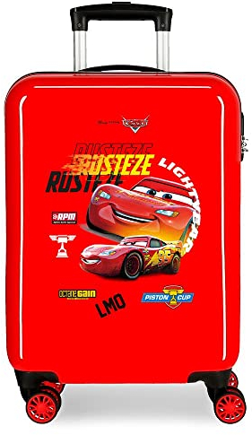 Disney Cars Rusteze Lightyear Kabinentrolley, rot, 38 x 55 x 20 cm, Hartplastik, seitlicher Kombinationsverschluss, 34 l, 2 kg, 4 Räder, Handgepäck