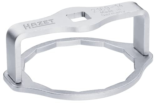 Chiave per filtro olio HAZET 2169-14, profilo quadrato da 14, SW 73 mm, 104 mm, 1/2 pollice quadrato, adatta per motori Ford EcoBoost, B-Max, Fiesta, Focus, Mondeo, Transit Connect'.