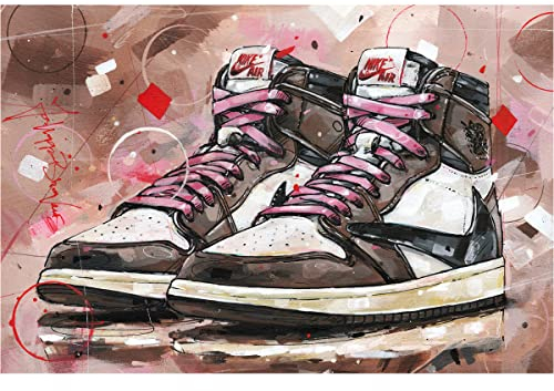 Travis Scott Jordan sneakers Kunstdruck auf Leinwand, 40 x 60 cm