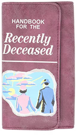 Bioworld Beetlejuice Manuale per le donne recentemente decedute Snap Portafoglio in ecopelle Tri-Fold Viola, Medio