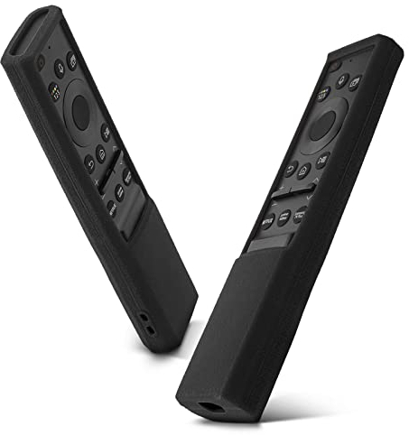 Funda Protectora de Silicona para Samsung Mando a Distancia de Voz, BN59-01300J BN59-01357B, Funda Mando para Samsung Célula Solar, Antideslizante, A Prueba de Golpes, Lavable (Negro)