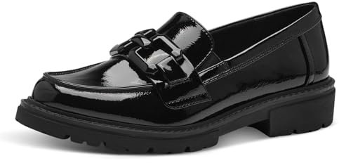 Jana Damen Loafer ohne Absatz Elegant Vegan, Schwarz (Schwarz), 39 EU