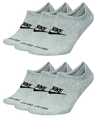NIKE 6 Paar Sportswear Everyday Essential Footie Sneakersocken Invisibel DN3314, Farbe:2x weiss, Socken Neu:34-38