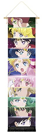 Hanging Poster Canvas Wall Art Banner Anime Japanese Beauty Girl Art Canvas Decor Sailor And Moon Characters' Eyes Tapestry for Wall Decor Hanging Tapestry Decoration For Room,Dorm Anime Lovers