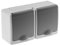 2-Fach Aufputzsteckdose Grau IP44 16A/250V Schuko Aufputz Feuchtraum Steckdose Grau