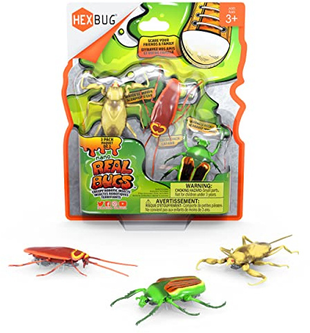 Hexbug 477-7801 501094 Nano Real Bugs 3-Pack, Scherzartikel, Insekten-Imitation, Krabbelspaß, ab 3 Jahre