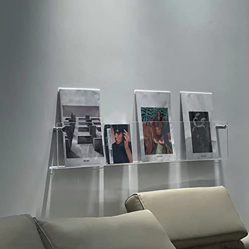 Zeitungsständer Acryl Literaturbroschüren-Aktenständer Wandhalterung Bücherregal Zeitschriftenhalter, Durchsichtig Handouts-Organizer Für Kinderzimmer Büro ( Color : 1pcs , Size : 110x16x5cm/43.3x6.3x