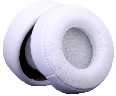 Tiuimk Cuscinetti auricolari di ricambio per cuffie Monster Beats Mixr, in morbida schiuma e pelle sintetica, colore bianco, 1 paio