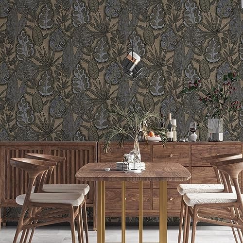 Blättertapete Grau Beige Braun - Livingwalls Famous Garden 393465 - Vliestapete - 10,05 m x 0,53 m - Made in Germany