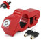 Universal Motorcycle Handlebar Lock, Helmet Lock Set Motorcycle Throttle Lock Red with Key, Security Lock Front Brake and Clutch Locks for Dirt Bike, for Sports Bikes, Mountain Bike, ATVs