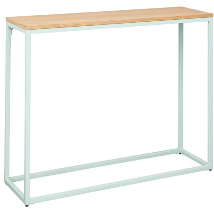 Terra Home Konsolentisch Flyn - Mintgrün, 100x30x80 cm, Holz, Skandi, Modern, Konsole für Flur oder Wohnzimmer
