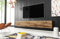MINIO go for it TV Schrank Donna, Breite 180 cm, TV Lowboard, Stehend oder Hängend, Fernsehschrank für das Wohnzimmer, Laminierte Spannplatte, Moderner Stil, Wotan Eiche - LED Beleuchtung