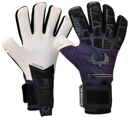 Renegade GK Limitierte Auflage Rogue Archer Torwarthandschuhe Mit Pro Finger Schutz | 4mm Giga Grip & Neoprene | Schwarz Fußball Torwart Handschuhe (Größe 6, Kinds, Jugend, Neg, Level 4+)