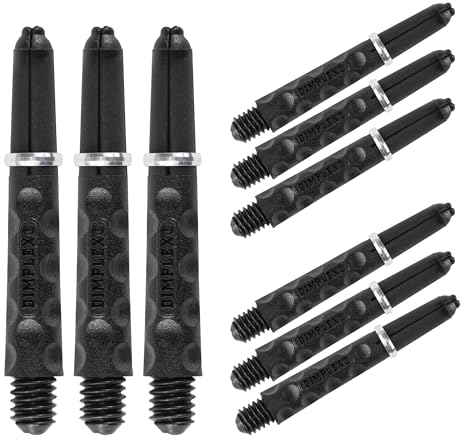 Harrows Darts 3 x Sets of Carbon ST Dart Stems - 9 Dart Shafts in Total - Available in 3 sizes - Tough Carbon Composite - Short Black