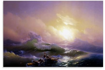 GAJUST The Ninth Wave Poster The Ninth Wave Painted by Ivan Aivazovsky in 1850, Canvas Print Art Poster; Unframe; 60 x 90 cm