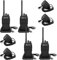 Retevis RT617 Walkie Talkie con Microfono, PMR446 Radio Comunicazione Ricaricabile Ricetrasmittenti Adulti, Altoparlante Non Magnetico, Radio Bidirezionale for Cantiere (4 Pezzi, Nero)