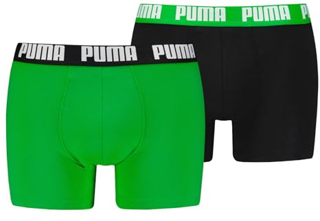 PUMA Herren Boxer Boxershorts Shorts Unterhosen Comfort Stretch 2er Pack, Farbe:Mehrfarbig, Größe:XL, Artikel:-017 Green/Black
