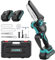Mini motosega a batteria Brushless STANEW 6 pollici e 8 pollici, 2 batterie 2000 mAh, 2 guide e 2 catene, 600 W motosega elettrica senza fili, motore senza spazzole, per il giardinaggio