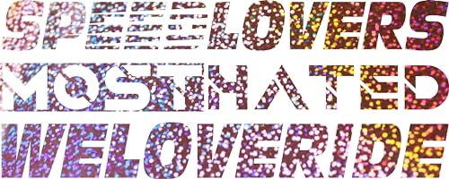 Autoaufkleber Set SPEEDLOVERS MOSTHATED WELOVERIDE Tuning Sticker Heckscheibe KFZ Aufkleber (Glitzer Rosé)