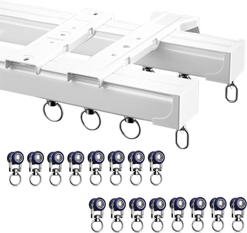 CuKYi Deckenschiene mit Eckverbindern, Vorhangschienen-Set for Zuhause und Büro, Raumteiler – verschiebbare Vorhangschiene for Privatsphäre, durchsichtige Vorhänge im Wohnzimmer, sanftes, geräuschlose
