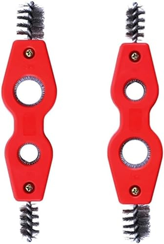 2Pcs Red Copper Pipe Cleaners 4 In 1 Pipe Deburring Brushes Copper Tubing Brushes Pipe Deburring Brushes for PVC PPR Copper Brass Aluminum Pipes, Hand Tools