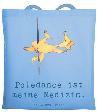 Mr. & Mrs. Panda Tragetasche Poledance - Geschenk, Pole Dance, Jutebeutel, Auszeichnung, Beuteltasche, Badetasche, Tanz, Gewinn, Hobby, Tanzen,