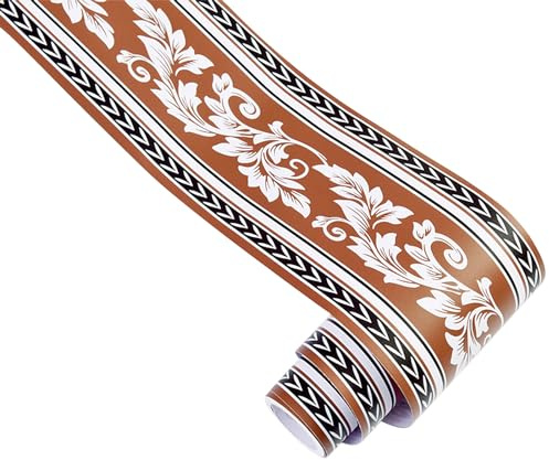 KMDZDZGS Self-Adhesive Wallpaper baseboards, PVC Wallpaper Borders, Waterproof Waistline Decorative Sticker, Baseboard Decorative Wallpaper for Kitchen Living Room Bathroom,12CM X 10M (M)