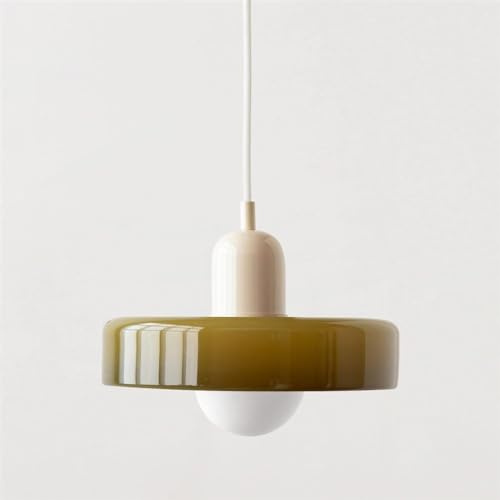 YYQBY Lampe Suspendue du Milieu du siècle en Verre Vert rétro, luminaire Suspendu de Ferme, Grand Plafond, évier de Cuisine, Lustre Moderne Nordique pour Chambre à Coucher, Salle à