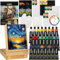 VISWIN 62-teiliges Acrylfarben-Set mit Tischstaffelei, Malzubehör mit 24 Acrylfarben, Gespannter Leinwand, Tafeln, Pinseln, Palette, Malset für Erwachsene, Anfänger, Künstler