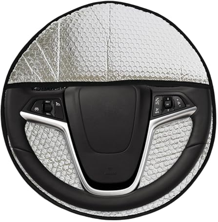 Lenkrad Sonnenschutz Auto Thermo-Lenkradschutz Lenkrad Sonnenschutz Abdeckung Auto Lenkradhülle Hitzeschutz Auto Radschutz Für Die Meisten Autos, SUV, LKW 43x43 cm