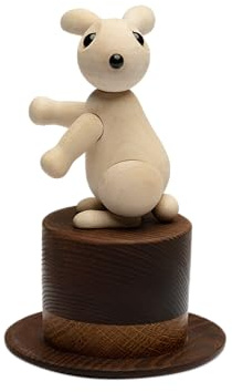 Spring Copenhagen The Magic Hat Holzhase FSC Eiche Ahorn 10x12 cm | Kaninchen herausziehbar | Chresten Sommer | Dekofigur Regal Schreibtisch | Geburtstag Geschenk