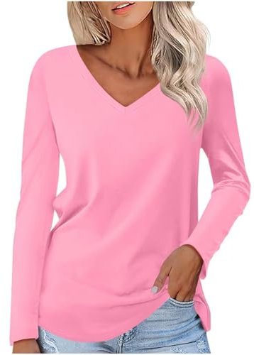 Cheesecloth Tops Women's V-Neck & 3/4 Sleeve T-Shirts Plus Size Ladies Tunics Black Long Sleeve Tops Size 18